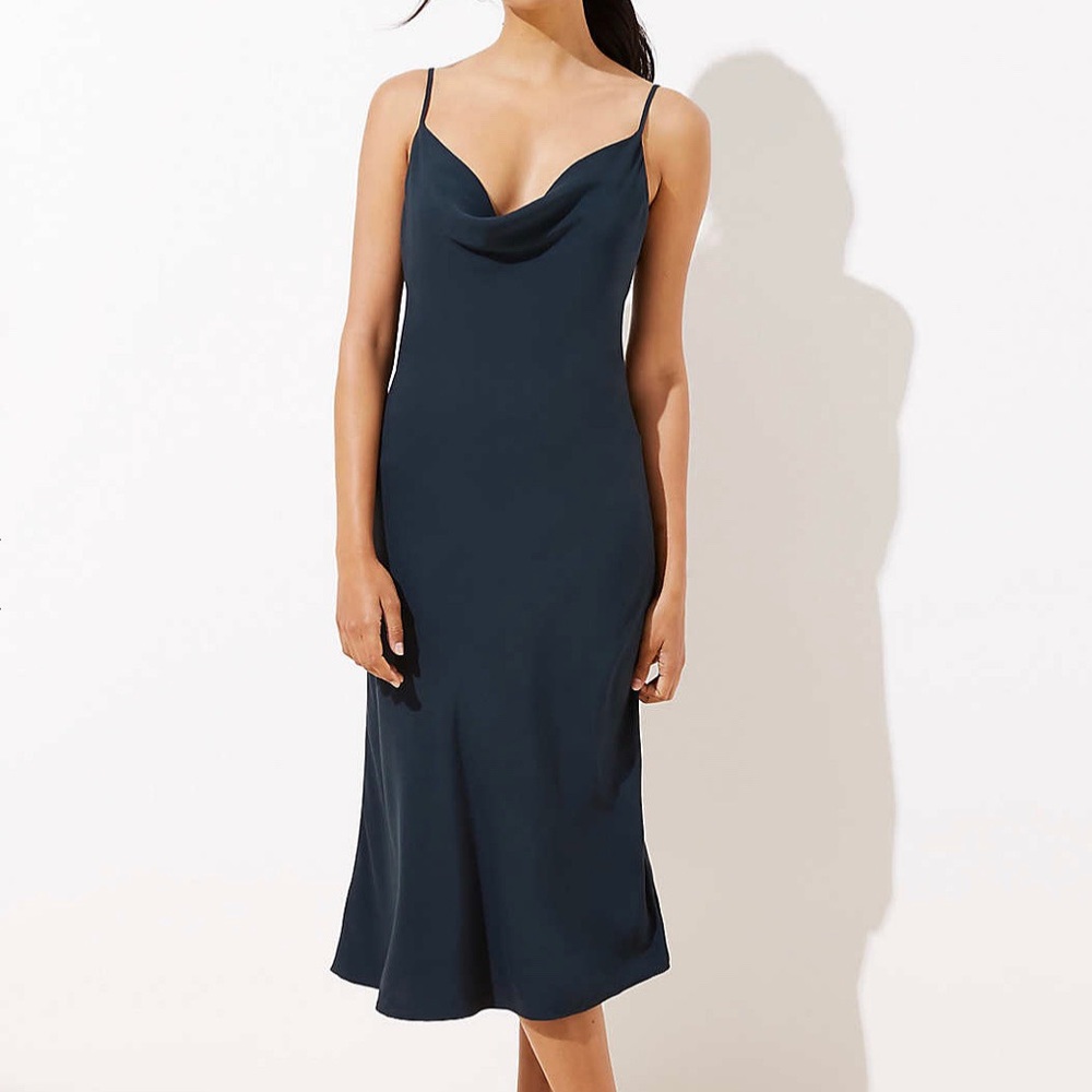 Petite Draped Midi Shift Dress